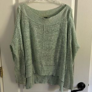 Free People knit light sweater sz S mint green off shoulder super cute!